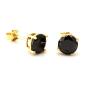 Preview: King Ice 14K Gold Plated Round Onyx CZ Earstuds Onyx/Golden