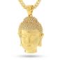 Preview: King Ice 14K Gold Plated CZ Mini Polished Buddha Necklace Golden