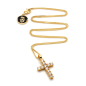 Preview: King Ice 14K Gold Plated Sterling Silver CZ Mini Cross Necklace Golden