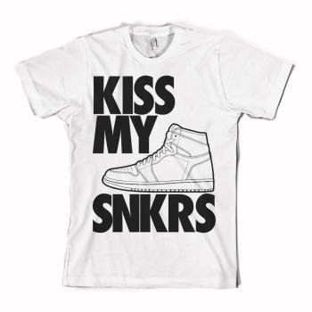 dealerz Kiss My SNKRS Print T-Shirt White