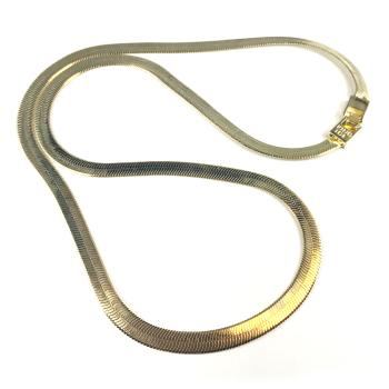 King Ice 14K Gold Plated 8mm Thin Herringbone Necklace Golden