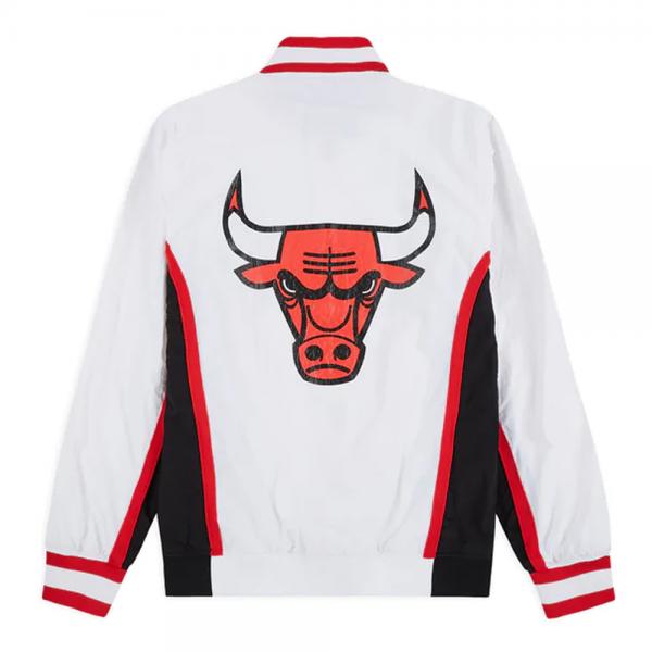 Mitchell & Ness White NBA Chicago Bulls Authentic Warm Up Jacket