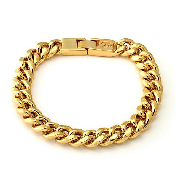 King Ice 14K Gold Plated 12mm Miami Cuban Bracelet Golden