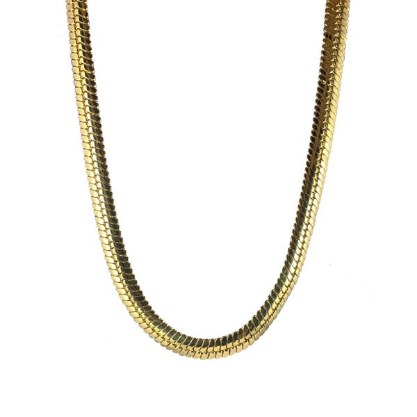 King Ice 14K Gold Plated 10mm Thick Herringbone Necklace Golden
